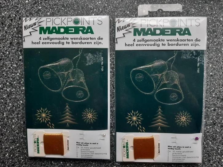 Kerstkaarten maken * 2 setjes met goudkleurige draad, Hobby en Vrije tijd, Kaarten | Zelf maken, Nieuw, Kerst, Ophalen