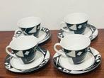J. Kronester Bavaria zwart/wit koffiekop en schotels, Antiek en Kunst, Antiek | Servies compleet, Ophalen of Verzenden