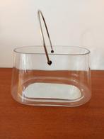 Grote glazen vaas / accubak / plantenpot met hengsel, Huis en Inrichting, Overige kleuren, Ophalen of Verzenden, Minder dan 50 cm