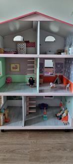 Poppenhuis met toebehoren, Kinderen en Baby's, Speelgoed | Poppenhuizen, Ophalen, Gebruikt, Poppenhuis