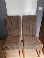 2 stoelen rietachtig maar dan met kunststof laagje, Huis en Inrichting, Stoelen, Gebruikt, Ophalen