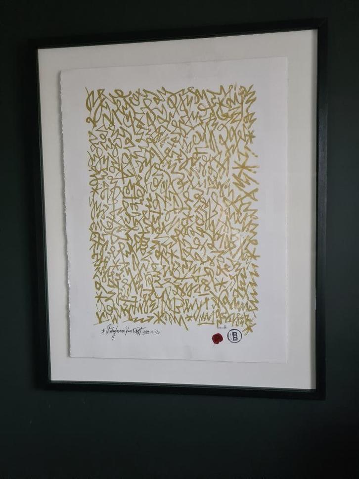 Origineel Werk Benjamin van Oost Zwevend ingekaderd 75x93cm, Antiek en Kunst, Kunst | Schilderijen | Modern, Ophalen