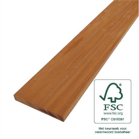 FSC 100% Vlonderplank glad geschaafd 27 x 190 x 5000 mm, Tuin en Terras, Palen, Balken en Planken
