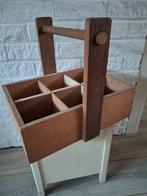 Leuke brocante handgemaakte vakkenbak /gereedschapskist XL, Ophalen of Verzenden
