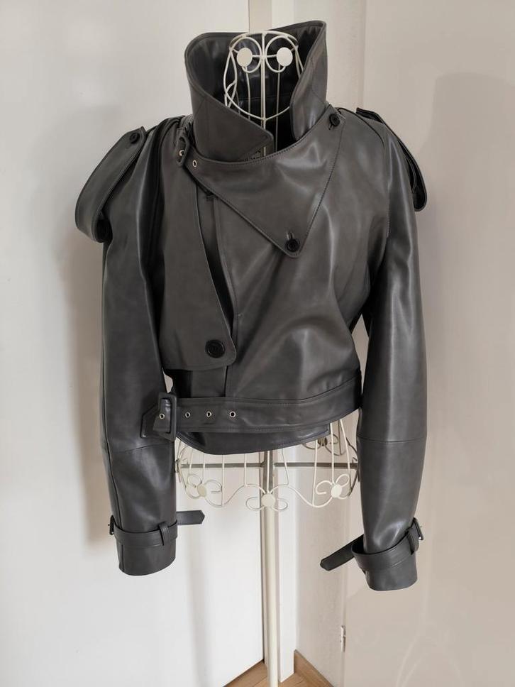 Source Unknown Notan Buckled Cropped Jacket one size, Kleding | Dames, Jassen | Winter, Nieuw, Maat 36 (S), Grijs, Ophalen of Verzenden