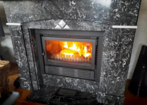 FLAM Inbouw kachel met ventilatoren, Huis en Inrichting, Haarden, Gebruikt, Houthaard, Ophalen of Verzenden