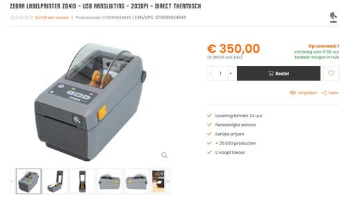 Zebra ZD410 labelprinter, Computers en Software, Labelprinters, Nieuw, Etiket, Ophalen of Verzenden