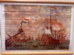 Historische schoolplaat Vierdaagse Zeeslag 1666, Antiek en Kunst, Ophalen of Verzenden, Geschiedenis