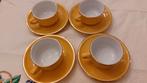 Apilco Flora 4x gele kop en schotels thee, Verzamelen, Porselein, Kristal en Bestek, Ophalen of Verzenden, Zo goed als nieuw, Porselein