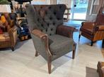 CHESTERFIELD STOF OXFORD HARRIS TWEED MET LEER, Ophalen of Verzenden, Nieuw, Leer, 75 tot 100 cm
