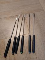 Fondue Vorken / Stokjes - 6 stuks, Ophalen of Verzenden, Gebruikt, Rvs of Chroom, Los bestek