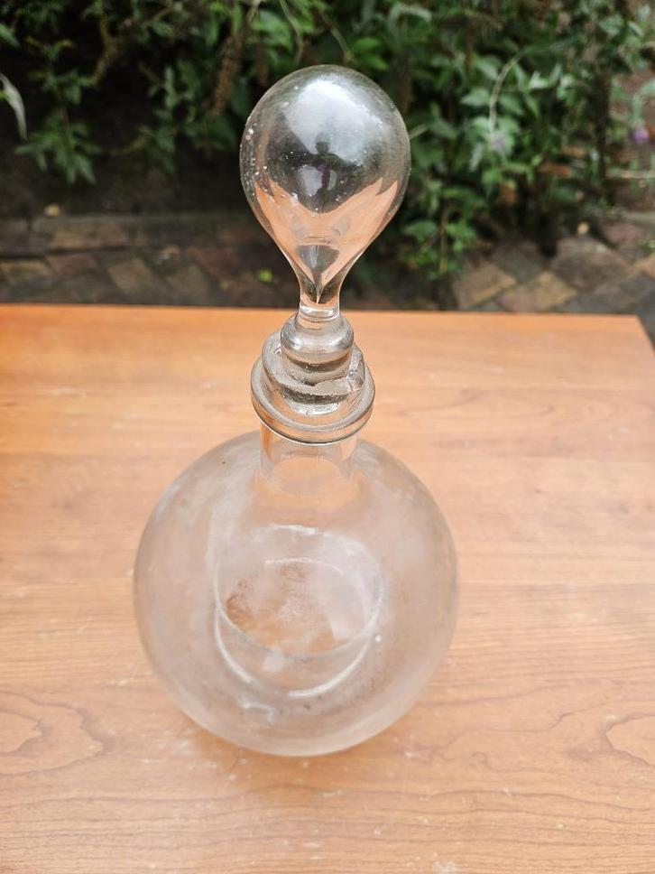 Oude glazen laboratoriumfles met stop, Antiek en Kunst, Antiek | Glas en Kristal, Ophalen