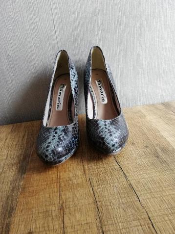 Hakken/pumps Tamaris snake print groen Maat 38 beschikbaar voor biedingen