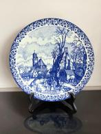 Delfts blauw wandbord ‘De Winter’ – Hollands wintertafereel, Ophalen