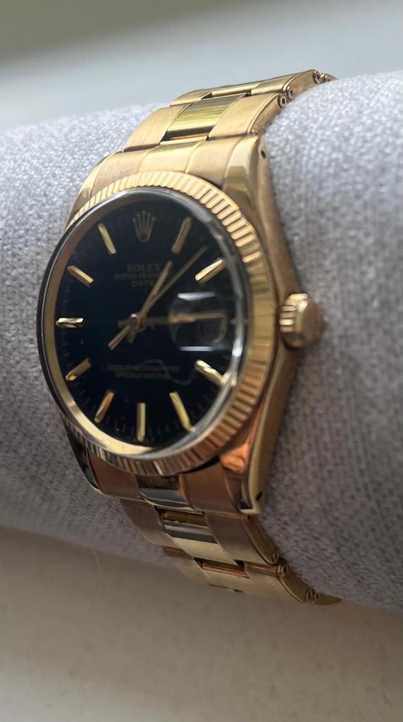 Rolex date 18 karaat vintage 1503, Sieraden, Tassen en Uiterlijk, Horloges | Heren, Zo goed als nieuw, Polshorloge, Overige merken