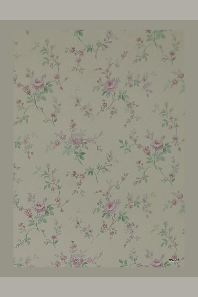 4751 Roze oud bloemetjesbehang vintage romantisch swiet 80s, Huis en Inrichting, Stoffering | Behang, Roze, Verzenden