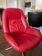 Leren stoel rood, Huis en Inrichting, Stoelen, Ophalen, Gebruikt, Leer, Eén