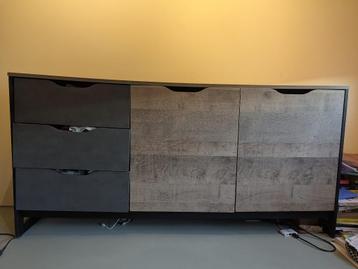 Dressoir Acasia - Grijs - Eiken - 161 cm