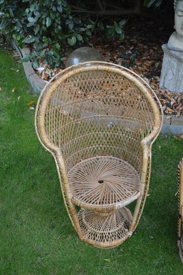 Vintage rotan kinder pauwenstoel / peacock stoel, 77 cm hoog beschikbaar voor biedingen