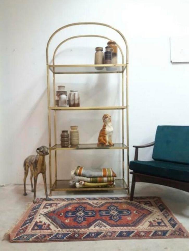 Hollywood Regency Boekenkast/Vitrinekast, Huis en Inrichting, Kasten | Boekenkasten, Gebruikt, 50 tot 100 cm, 150 tot 200 cm, 25 tot 50 cm