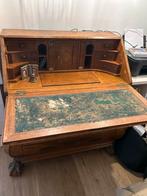 Antieke wortelnoten secretaire met rijk interieur, Ophalen