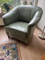 Groene fauteuil van leer (ophalen), Gebruikt, Ophalen