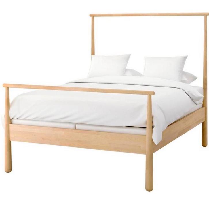 Ikea Gjöra houten bedframe met lattenbodem, Huis en Inrichting, Slaapkamer | Bedden, Zo goed als nieuw, Tweepersoons, 160 cm, 200 cm