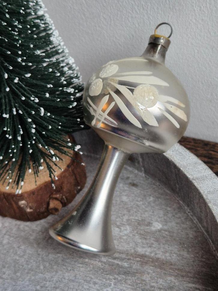 Vintage kerstbal lamp zilver 505, Diversen, Kerst, Gebruikt, Ophalen of Verzenden