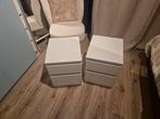 2x Witte IKEA Nachtkastjes, Huis en Inrichting, Ophalen, Gebruikt, Minder dan 45 cm, Minder dan 55 cm