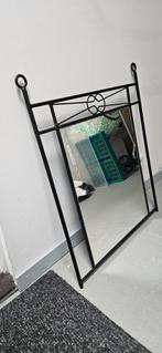 Zwarte IJzeren Wandspiegel, Huis en Inrichting, Ophalen, Gebruikt, 100 tot 150 cm, Rechthoekig