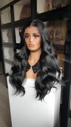 Luxe Lace Pruik: Zwart - Slag - Babyhaar - Antislipband, Ophalen of Verzenden, Nieuw, Pruik of Haarverlenging