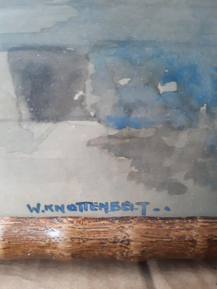 Aquarel stadsgezicht w knottenbelt, Antiek en Kunst, Kunst | Schilderijen | Klassiek, Ophalen