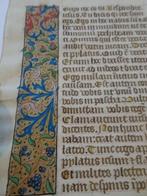 getijdenboek perkament bloem acanthusrand, N-Frankrijk 1480, Antiek en Kunst, Verzenden