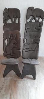 Houten Afrikaanse houtsnijwerk stoeltjes, Antiek en Kunst, Ophalen