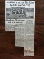 Voetbal krantenartikel Ajax PSV november 1963, Ophalen of Verzenden, Gebruikt, Ajax