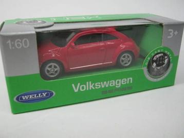 Volkswagen The Beetle rood Welly nieuw in doos 3 inch model beschikbaar voor biedingen