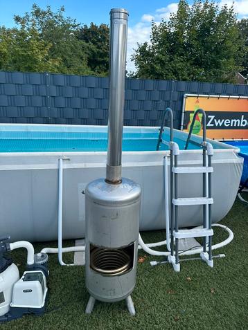 35000 Liter  RVS Houtgestookte Zwembadverwarming beschikbaar voor biedingen