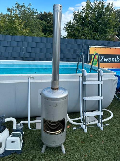 35000 Liter  RVS Houtgestookte Zwembadverwarming, Tuin en Terras, Zwembad-toebehoren, Zo goed als nieuw, Ophalen of Verzenden