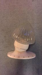 Art deco wandlamp porceleine voet met glazen kap, Antiek en Kunst, Antiek | Lampen, Ophalen
