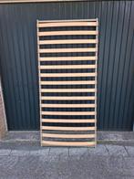 1 bruine houten lattenbodem met metalen frame (90 x 200), Ophalen, Gebruikt