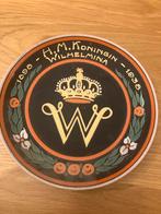 Herdenkingsbord Koningin Wilhelmina 1898–1938 | Plateel, Ophalen of Verzenden