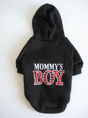 Zwarte hondentrui maat S Mommy's Boy met capuchon NIEUW beschikbaar voor biedingen