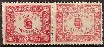 Suriname NVPH nr 59a ongebruikt Keerdruk Tete Beche 1909 beschikbaar voor biedingen