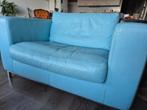 Leren bank, Huis en Inrichting, Ophalen, Tweepersoons, 75 tot 100 cm, Zo goed als nieuw