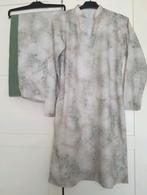 Maat S groen 3 delige indiase salwar kameez sjaal geborduurd, Ophalen of Verzenden, Zo goed als nieuw, Maat 36 (S), Groen