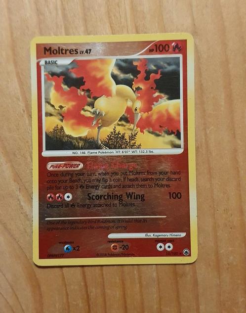 Moltres 10/100 Diamond&Pearl Pokémon kaart, Hobby en Vrije tijd, Verzamelkaartspellen | Pokémon, Zo goed als nieuw, Losse kaart