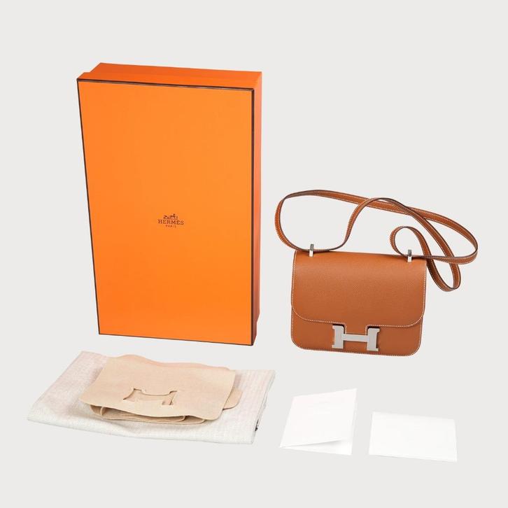 Hermès Constance 18 Gold Epsom Leather Phw, Sieraden, Tassen en Uiterlijk, Tassen | Damestassen, Nieuw, Schoudertasje, Bruin, Ophalen of Verzenden