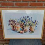 Bloemenstukken in potten schilderij caroline boomsma, Ophalen of Verzenden, Minder dan 50 cm, Schilderij, Minder dan 50 cm