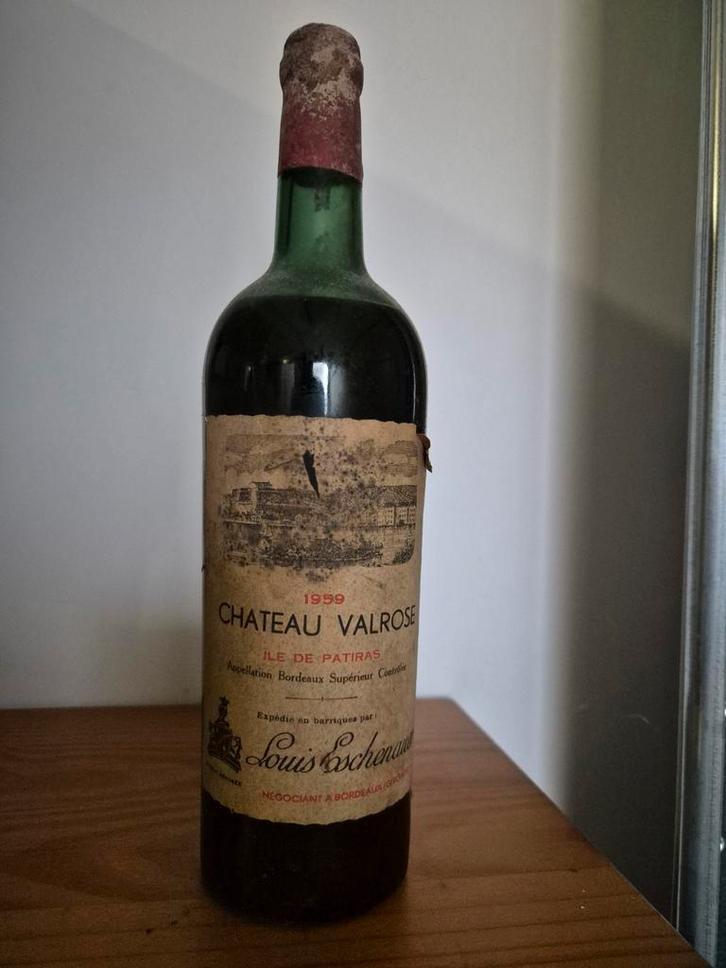 Chateau Valrose 1959 Bordeaux - Zeldzame wijn!, Verzamelen, Wijnen, Gebruikt, Rode wijn, Frankrijk, Vol, Ophalen of Verzenden