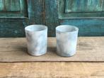 Waxine glaasjes marmer look wit/grijs set van 12 stuks, Ophalen of Verzenden, Nieuw
